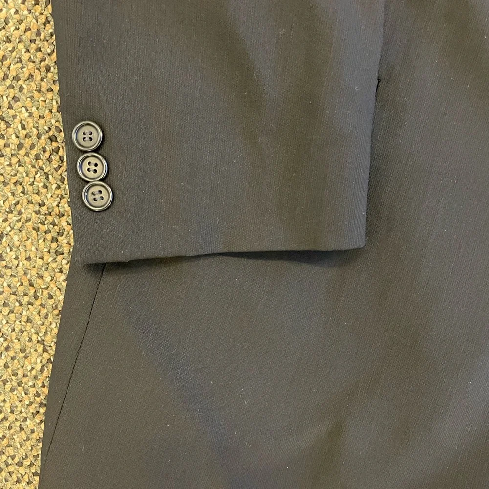 HUGO BOSS Made in USA Vintage 3-Button Wool Einstein/Sigma Jacket in Black‎ 42 L